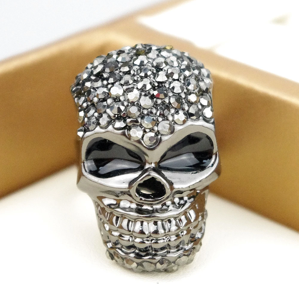 Skull Ring For Women Girls Stretch W Moving Jaw Halloween Jewellery
