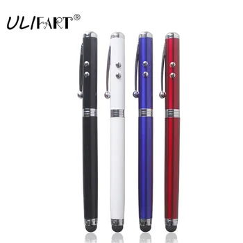 

ULIFART 4Pcs/Lot Red LED 4 in1 Red Laser Pointer Stylus Ball Point Pens Flashlight