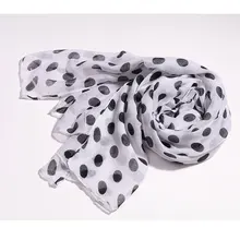 Women Grid Polka Dot Pattern Long cotton Soft Silky Shawl Scarves Neck Long Wrap Headscarf Spot All-match