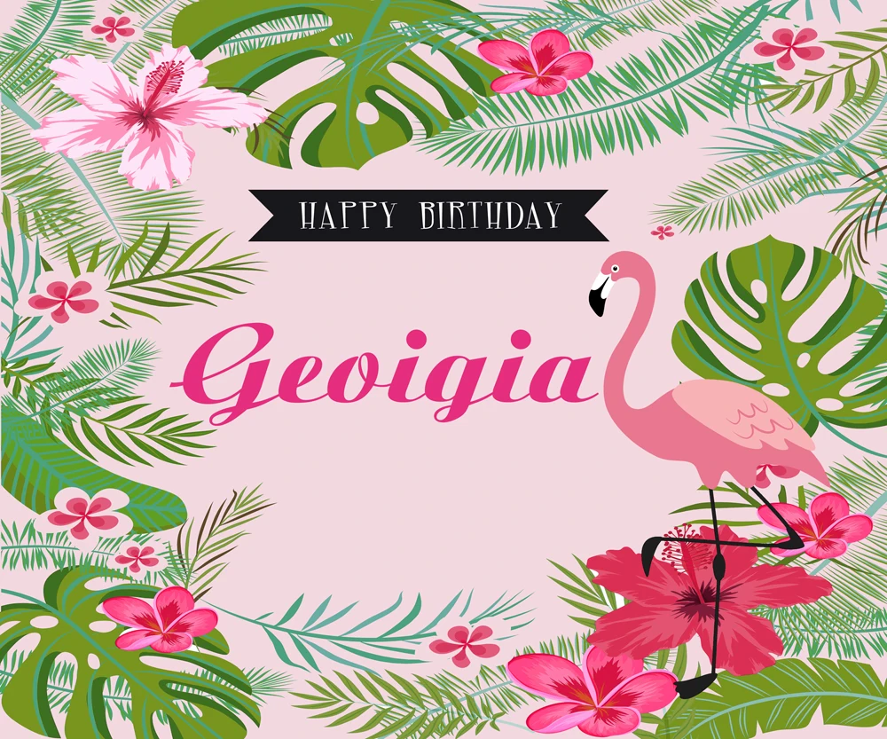 Lamingo Ulang Tahun Latar Belakang Flamingo Banner Tropis Pesta