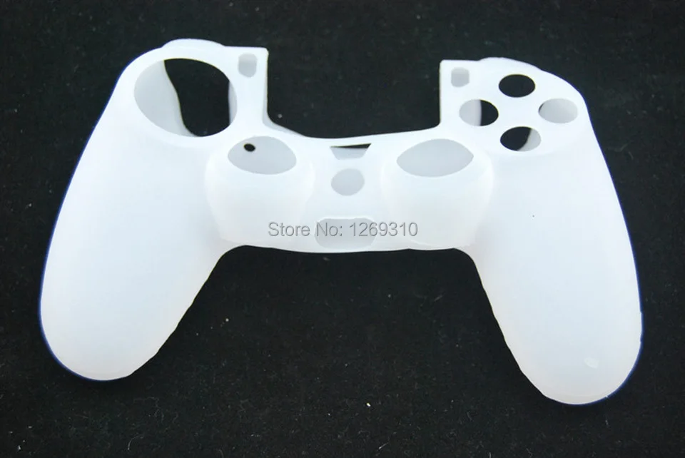 

New 2015 Brand New Joystick Accessories Glow Noctilucence Silicone Skin Case Cover for PS4 Controller - White Free Shipping