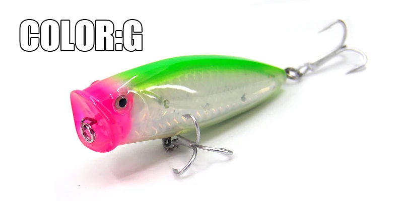 Популярная модель: 5 шт./лот рыболовные приманки, разные цвета, bearking crankbait Поппер 80 мм 20 г, плавающие, topwater