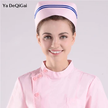 

IF Nurse cap white pink thickened male and female surgical cap doctor round hat blue nurse hat Line design