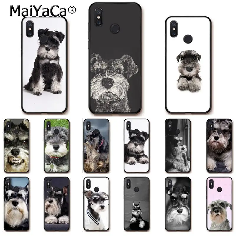 

MaiYaCa Lovely Dogs Schnauzer Black Phone Case Shell for Xiaomi Mi 6 Mix2 Mix2S Note3 8 8SE Redmi 5 5Plus Note4 4X Note5