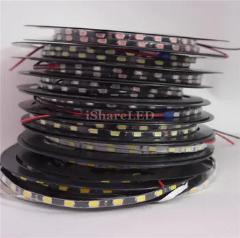 

Fast shipping 50M 5mm 5730 SMD LED Strip 60LEDs/m Black PCB Warm White Pink Ice Blue RED Green IP66 Waterproof Light Strip 12V