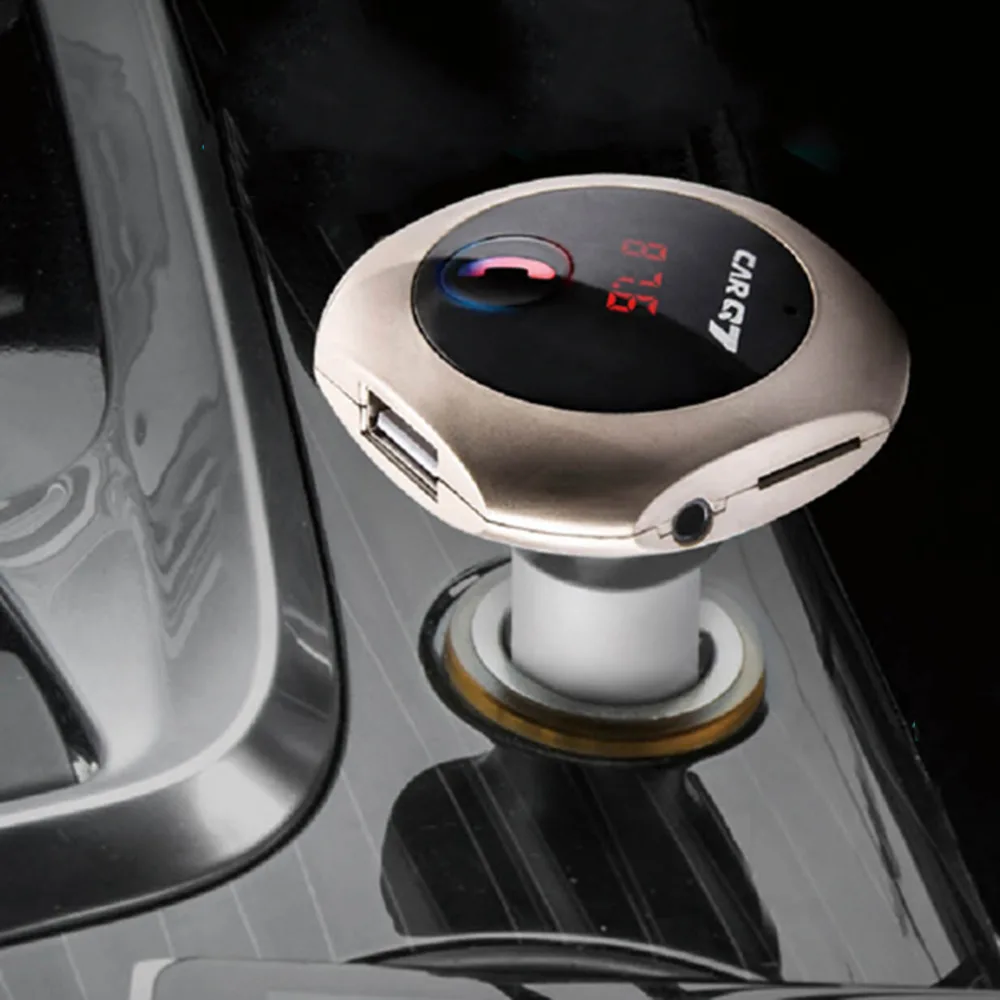 

2017 Bluetooth Car Kit Handsfree MP3 Player FM Transmitter USB Car Charger Q7 bluetooth car kit speaker for Huawei HTC LG Xiaomi