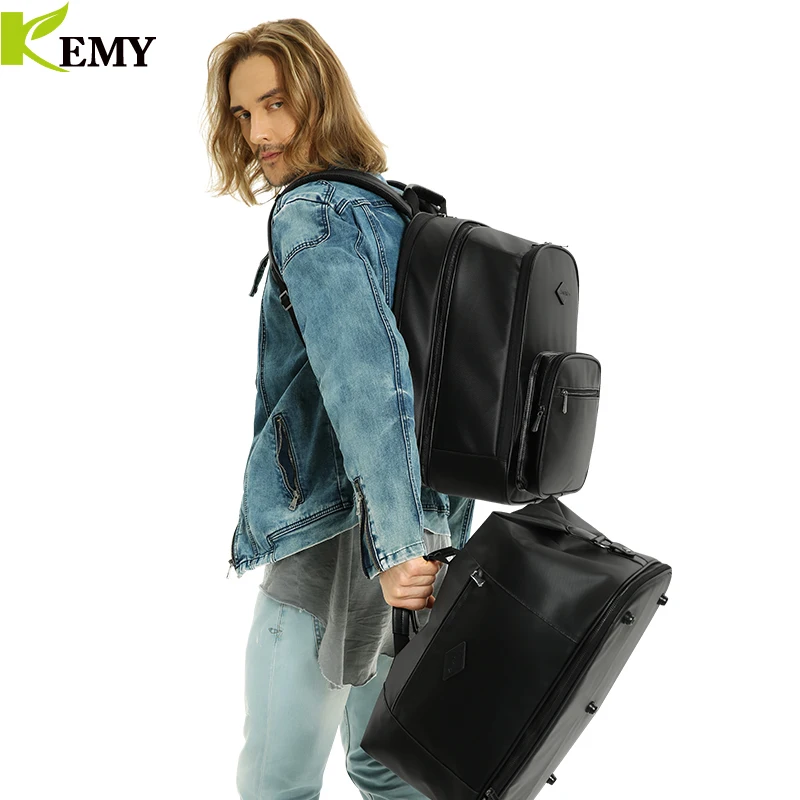 

KEMY Three-in-one combination spliced Backpack Men Backpack Anti Theft Man USB Charging Laptop Backpacks Casual Travel Bags