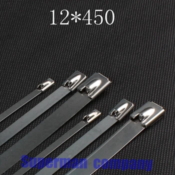 

100pcs 12*450mm 12x450mm 12mmx450mm Latching Self-Locking Stainless Steel Zip Cable Tie Lock Tie Wrap cable ties 201 304 316