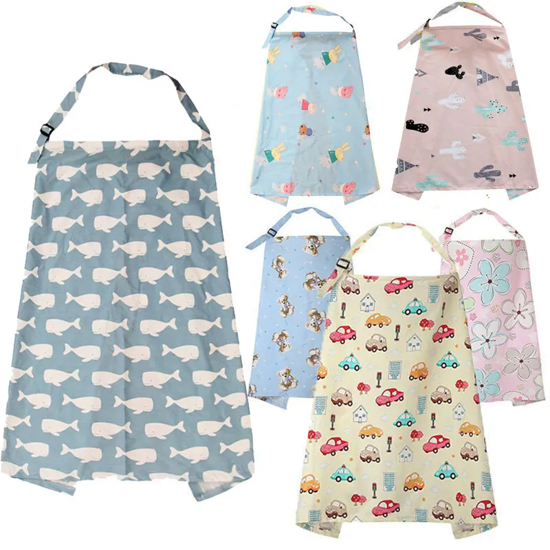 Breathable Baby Feeding Nursing Covers Mum Breastfeeding Nursing Poncho Cover Up Cotton Adjustable Neckline Cover T0893