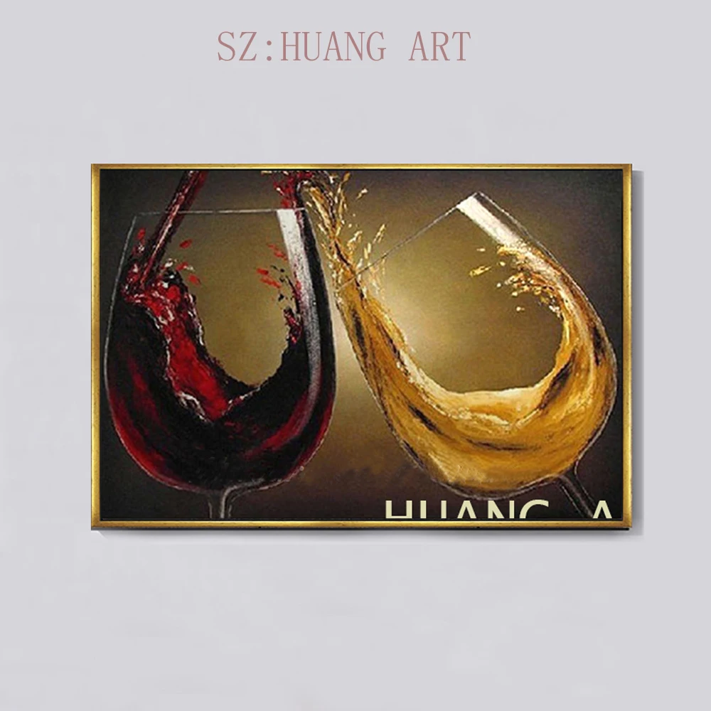 

Hand-Painted Abstract Modern Oil Painting On Canvas Grape Red Wine Picture Wall Decoration For Dining Room Wall Decor Art