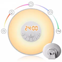 Sunrise Sunset Wake Up цифровой светодиодный Будильник сенсорный контроль будильник fm-радио электронный домашний спальня цифровой дисплей времени