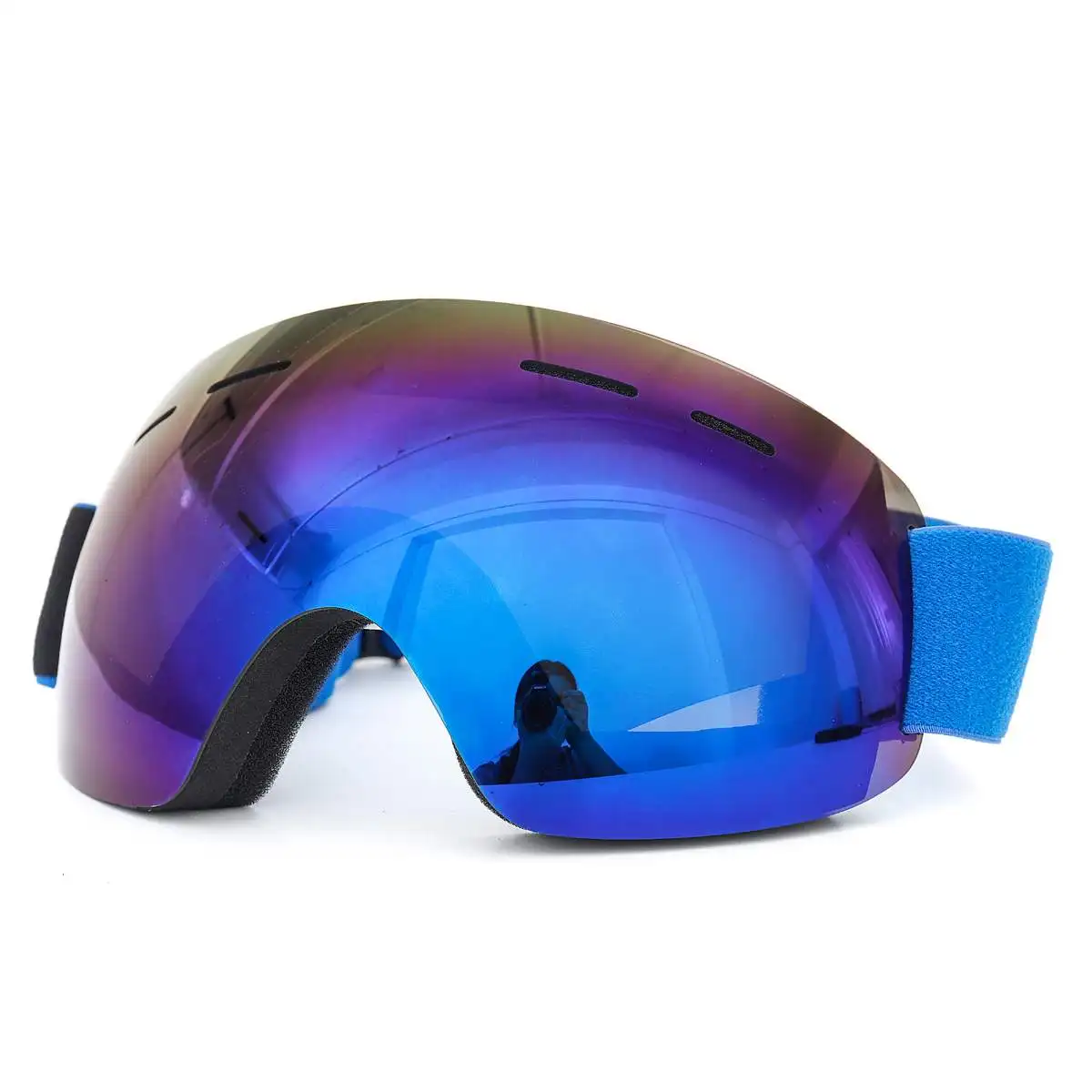 Grey and blue Для мужчин/для женщин очки для лыж и сноуборда унисекс анти туман УФ двойной объектив лыжные очки большой Лыжная маска очки 9 Стиль Дополнительно - Цвет: Grey and blue