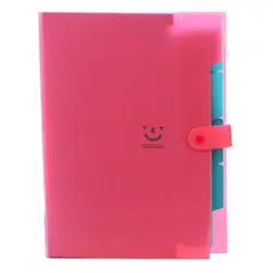Kawaii FoldersStationery карпетский файл папку 5 слоев Archivadores кольца A4 мешок документа офис Carpetas (красный)