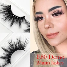 Visofree искусственные норковые ресницы натуральные накладные ресницы длинные 25 мм ресницы Макияж 3D норковые ресницы для наращивания ресниц E80