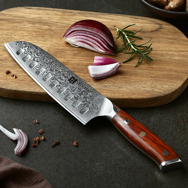  XINZUO 3PCS Kitchen Knife Set Damascus Stainless Steel Kitchen Knives Chef Utility Santoku Knife Ki - 32964939094