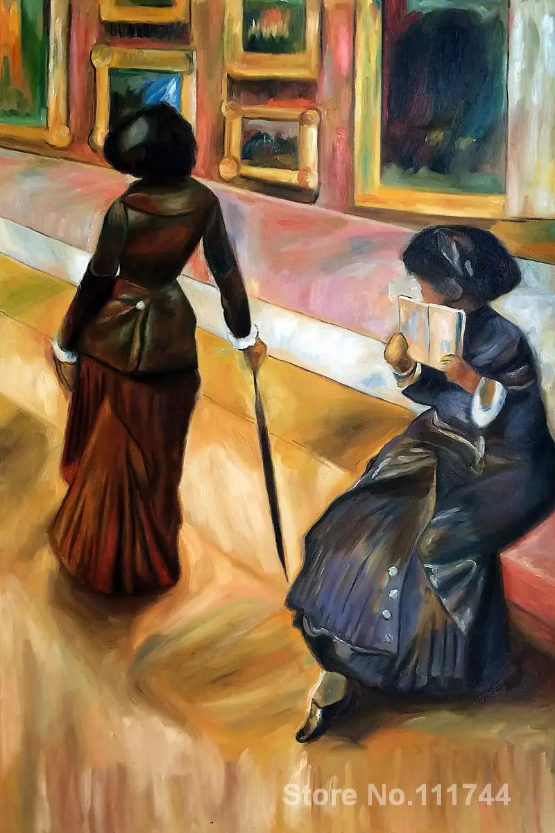 

large canvas wall art Mary Cassatt At the Louvre by Edgar Degas High Quality Hand painted