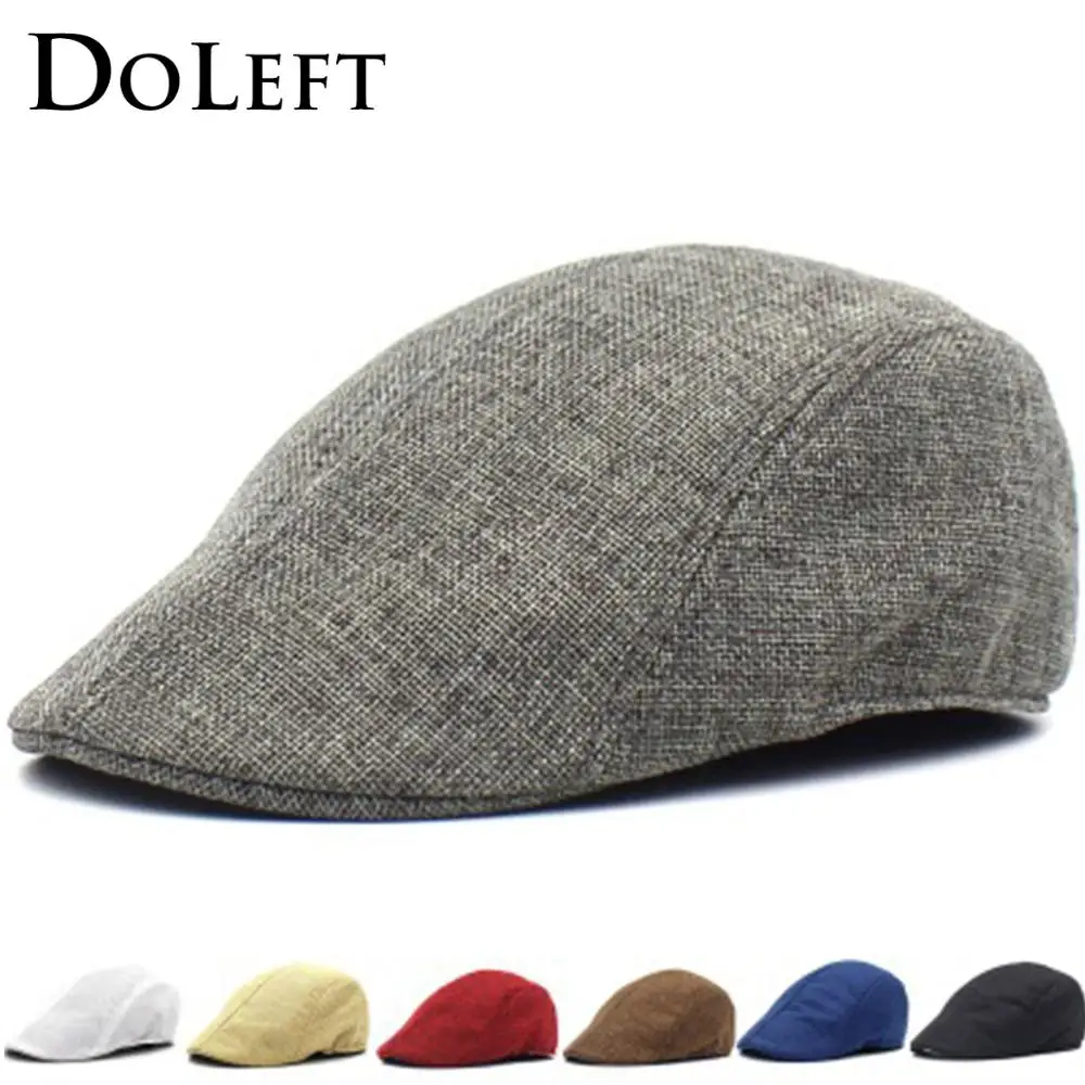 

DOLEFT 2019 Summer Mesh Retro Cotton Berets Men Unisex Elegant Visor Hat Vintage Trend Solid Color Outdoor Breathable Hats women