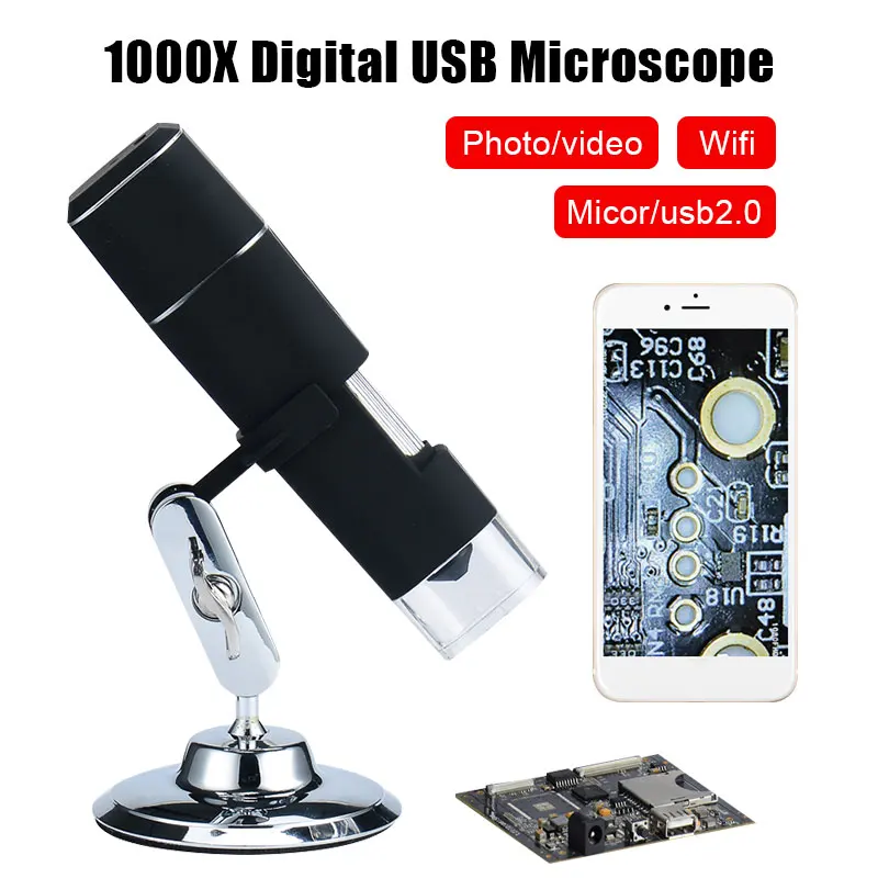 

WIFI 1000X Mobile Phones Photos Electron Microscope Durable Ear Cleaning Tool Computers Waterproof Monitoring Portable