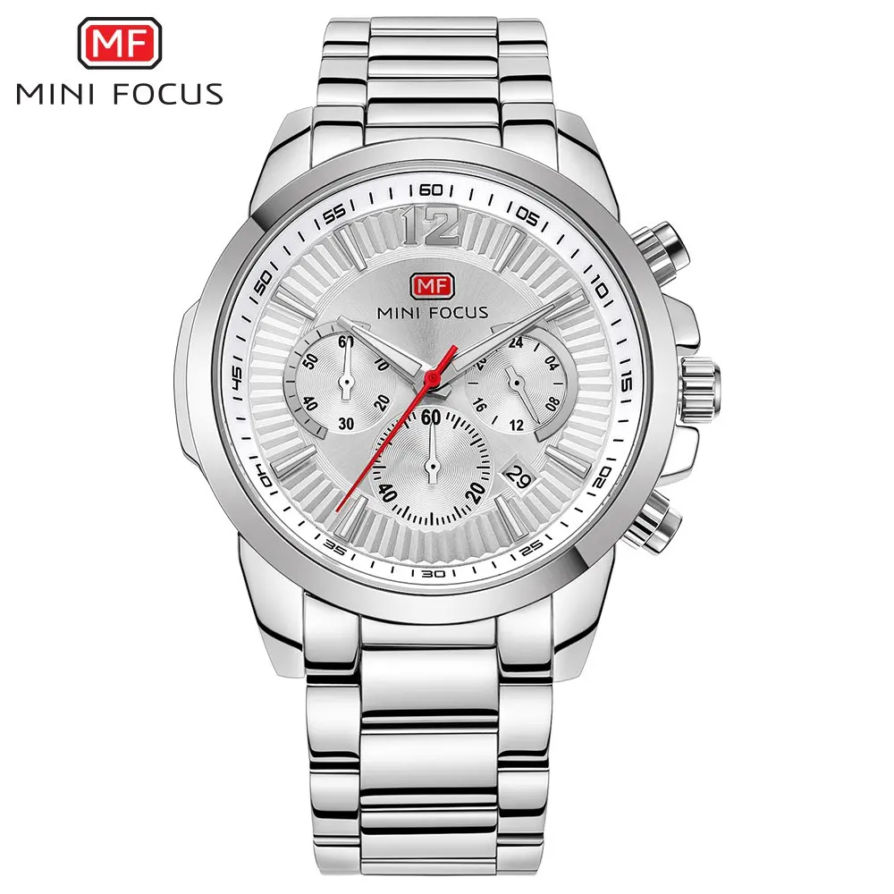 

MINI FOCUS Top Brand Fashion Quartz Watch Men Chronograph Stainless Steel Business Clock Man Sports Watches relogio masculino
