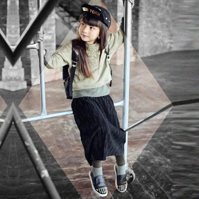 Юбка Женская длинная Плиссированная однотонная весна лето|kids girls skirt|girls skirtsskirt girl