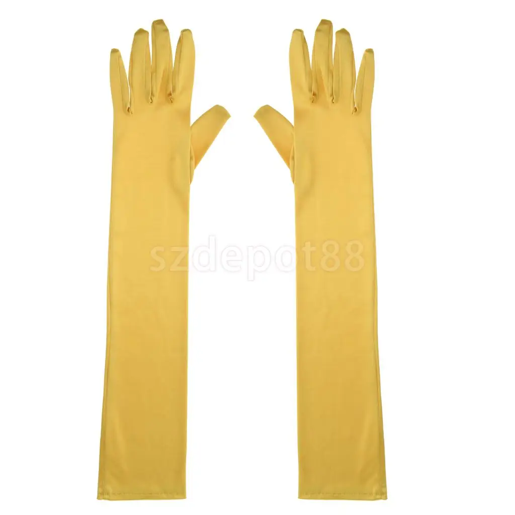 1 Pair Fashion Woman Satin Arm Elbow Long Gloves Wedding Bridal Evening Party Prom Opera Costume