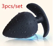 Sex shop top 3 pcc/lot silicone anal plug anal beads big butt plug anal dildo adult sex game tools anal sex toys for couples.