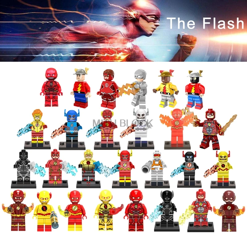 

For The Flash/Reverse Flash Super Heroes Justice League&Electricity Batman Movie DIY Figure Building Blocks Gift Toy