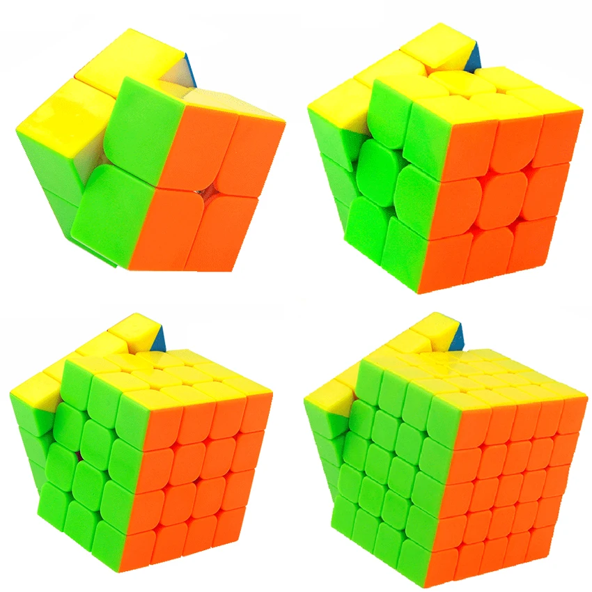 Кубик 1 набор 5x5x5 4x4x4 Классическая волшебная игрушка ПВХ стикер блок головоломка скоростной куб дети ру игрушки Бикс Куб ВОЛШЕБНЫЙ кубик для детей