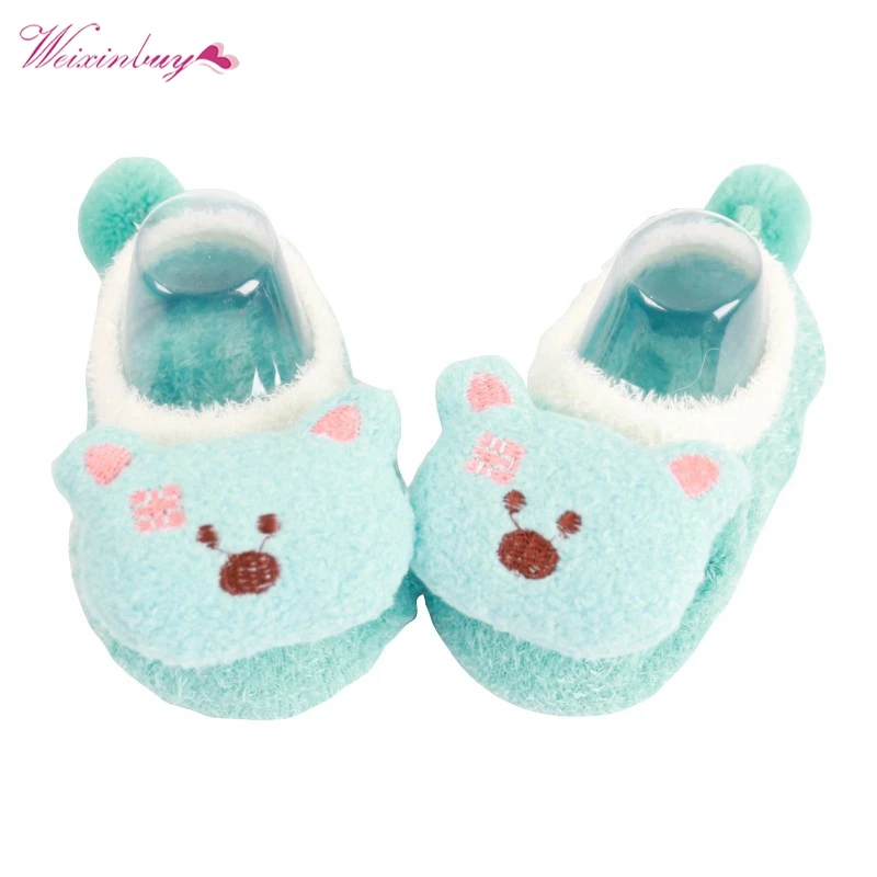 

Baby Sock Boys Girls Autumn Winter Socks Dimensional Cartoon Doll Feather Yarn Coral Velvet Floor Socks