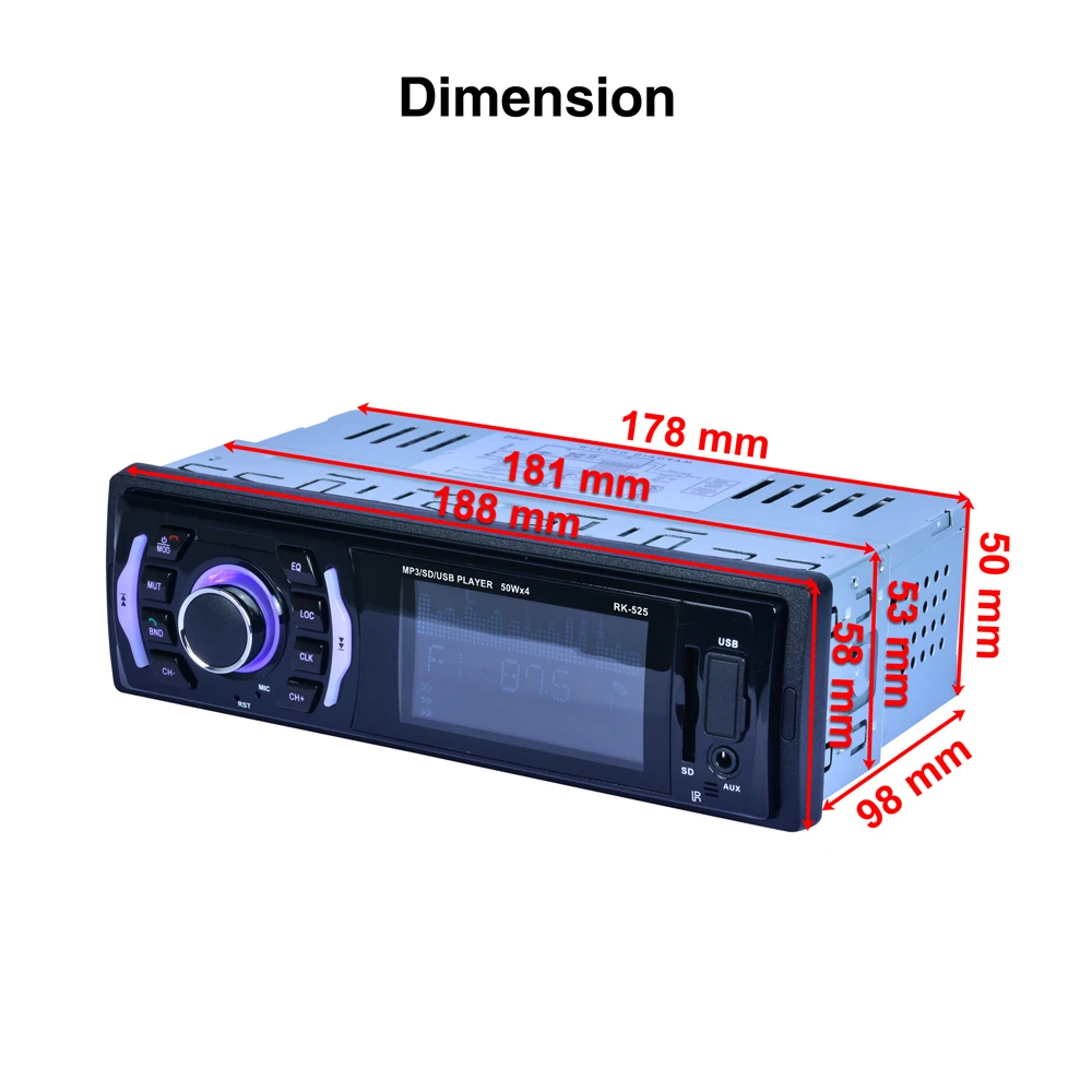 DC12V USB AUX SD 32 GB светлый BT Автомобильный MP3-плеер 7 цветов Подсветка закрепленная панель Автомобильный MP3-плеер BT FM радио