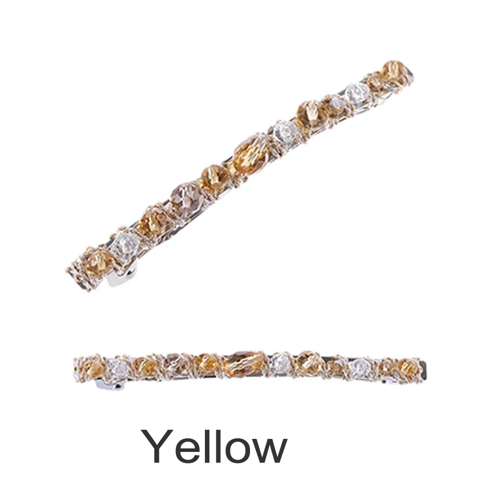 1 шт. корейский стиль Новое модное с кристаллами, стразами шпильки металлические заколки блестящие Элегантные Заколки для волос аксессуары для укладки волос - Цвет: yellow