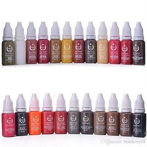 

23Pcs Ink Permanent Makeup Pigment 15Ml Cosmetic 23 Color Tattoo Ink Set Paint For Microblading Eyebrow Lip Body Makeup