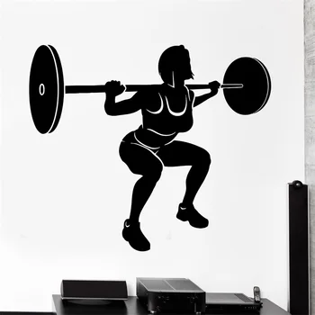 

Wall Stcker Sport Bodybuilding Fitness Squat Woman Female Girl