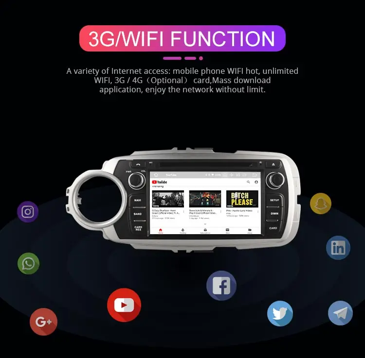 Cheap Besina Android 9.0 Car Multimedia Player For Toyota Yaris 2012 2013 2014 2015 2016 2017 DVD VD GPS Navigation Stereo Radio Audio 5