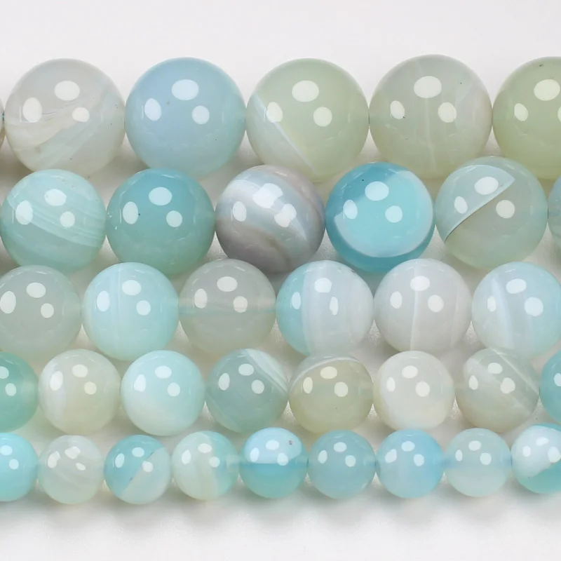 

Natural Sky Blue Agates 4-16mm Round Beads 15inch ,Wholesale For DIY Jewellery Free Shipping !