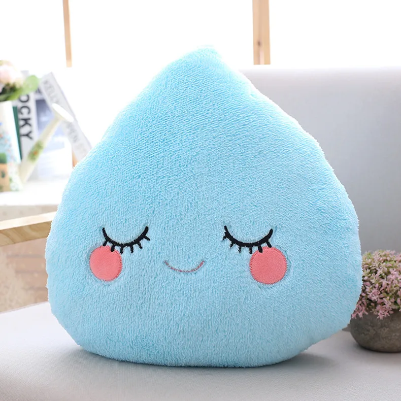 cute sky series plush baby toys stuffed soft cartoon cloud water moon star plush pillow sofa cushion for kids birthday gift - Цвет: blue water