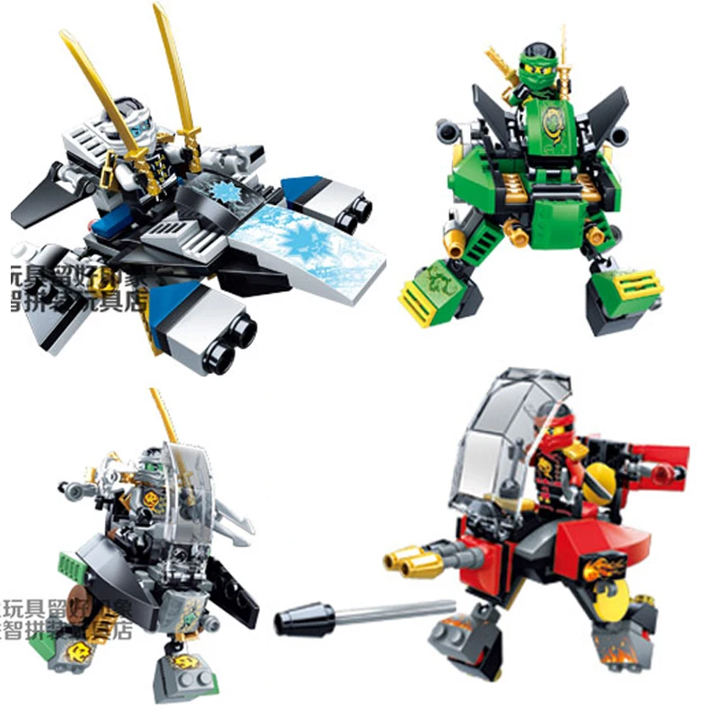 

2017 NEW 4pcs/lot Ninjagoe Thunder Swordsman Building Blocks S Gifts Compatible Legoe For Children SY705 Figures Toys