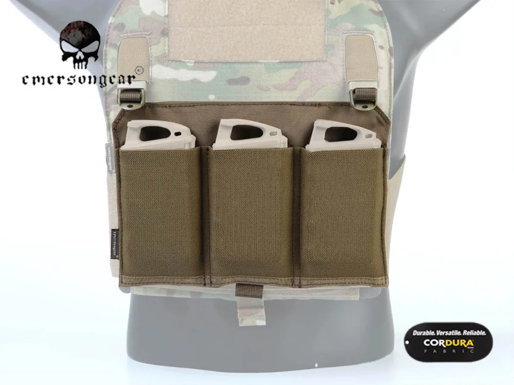 Сумка-журнал Emerson M4 Triple для жилета 4019/4020 Боевая Сумка Molle Койот коричневая EM6407 |