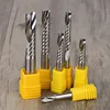 Molino de extremo CNC de clase 2 Pc 3A, cortador en espiral de una sola flauta, broca de enrutador de acero Tugster para fresado de carburo de MDF cortador de madera de PVC ► Foto 1/4