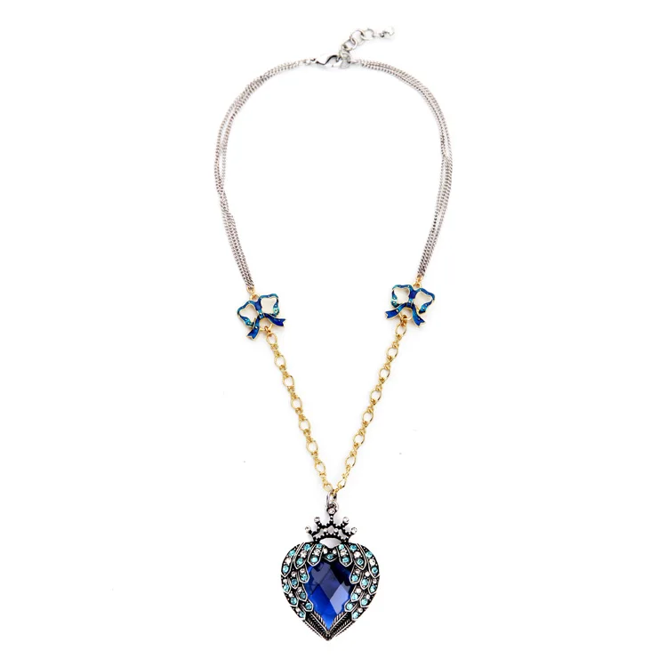 Buy Bulk Price Ladies Big Heart Shimmer Necklace