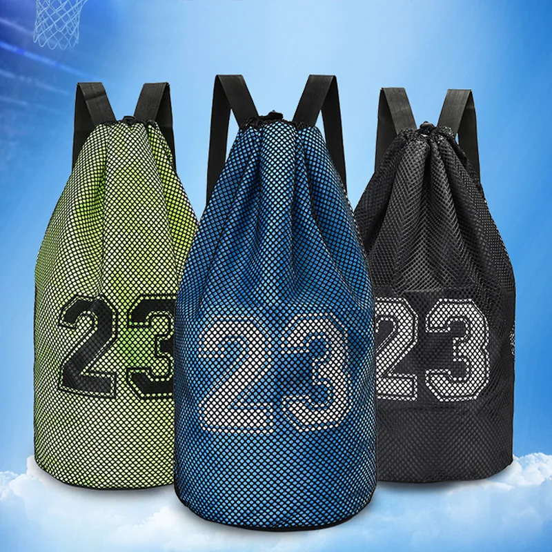 Solf basketball sports bags with Size 55*26cm quality nylon drawstring
