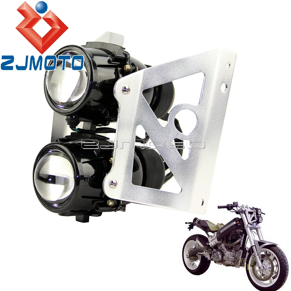 

Motorcycle Streetfighter Stack Headlight Projector Lamp For Sachs MadAss 50 125 450 500 Scooter Dual Dirt Twin Headlight