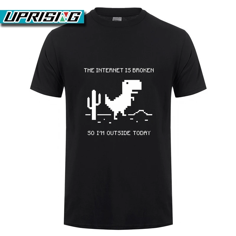 

UPRISING New Summer The Internet Is Broken T Shirt Men Casual Cotton Short Sleeve Funny Computer T-shirt Mans Tshirt OT-894