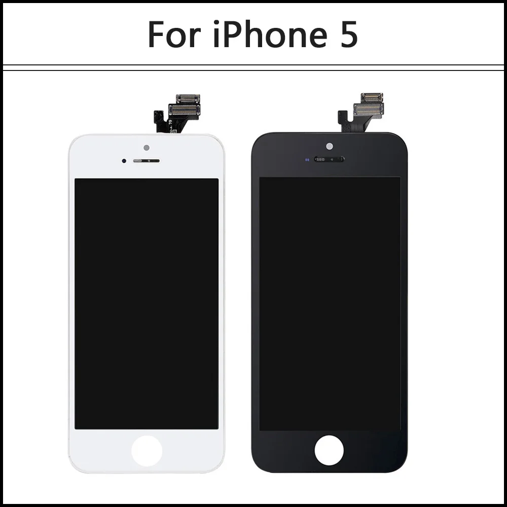

5 PCS LCD Replacement Screen 4" for iPhone5 Display Screen Part with Touchscreen Digitizer Assembly Black and White