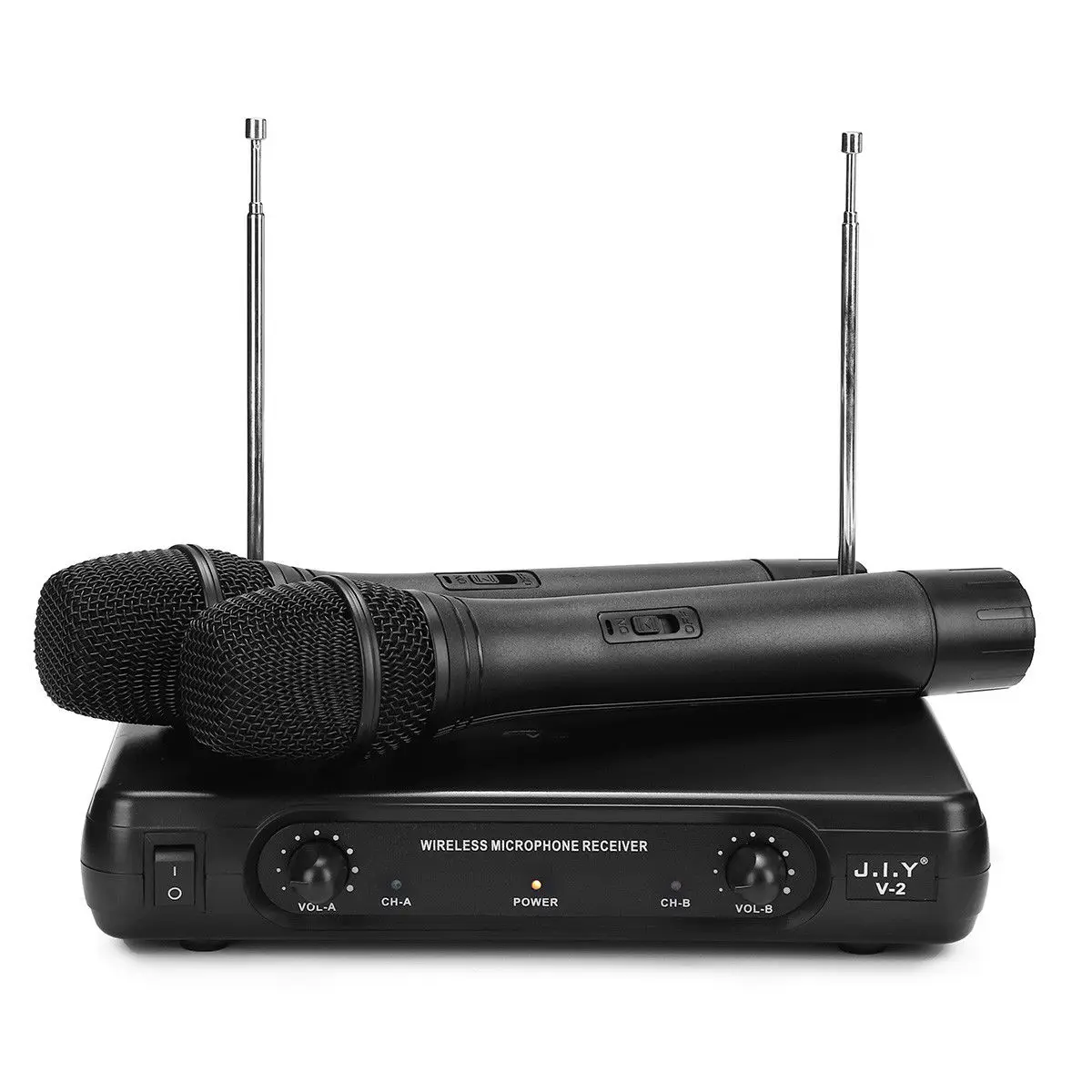 JIY V 2 Система домашнего кинотеатра VHF беспроводные микрофоны аудиоприемник KTV