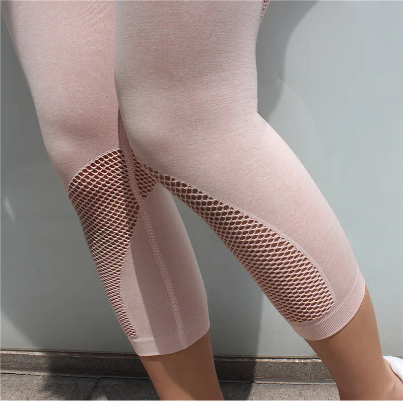 legging 3/4 taille haute rose