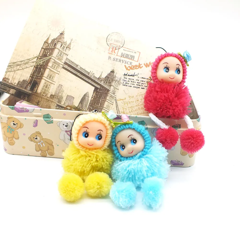 

Lovely small Dwarf Pompom Keychain Child Cartoon Cute Mini Plush Dolls Soft Stuffed Toys Keyring Key Chain Kids Keychain Baby