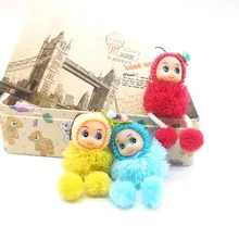 Lovely small Dwarf Pompom Keychain Child Cartoon Cute Mini Plush Dolls Soft Stuffed Toys Keyring Key Chain Kids Keychain Baby