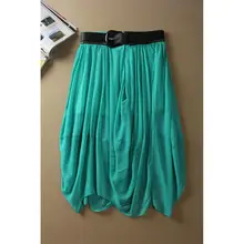 Летняя универсальная плиссированная юбка до середины икры, Высококачественная шифоновая юбка, элегантные офисные юбки для женщин