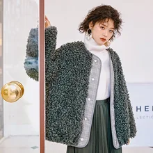 Осень зима дизайн Gloria& Grace серый клетчатый принт Двусторонняя одежда Большие размеры толстое теплое пальто куртка верхняя одежда